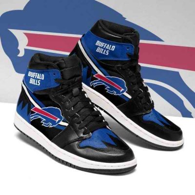 Women's Buffalo Bills High Top Leather AJ1 Sneakers 003