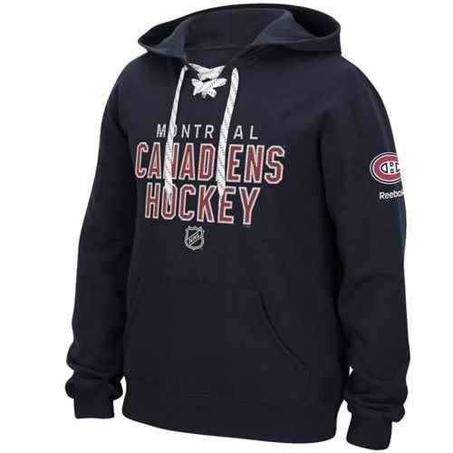 Montreal Canadiens Reebok Stitch Em Up Lace Hoodie Navy