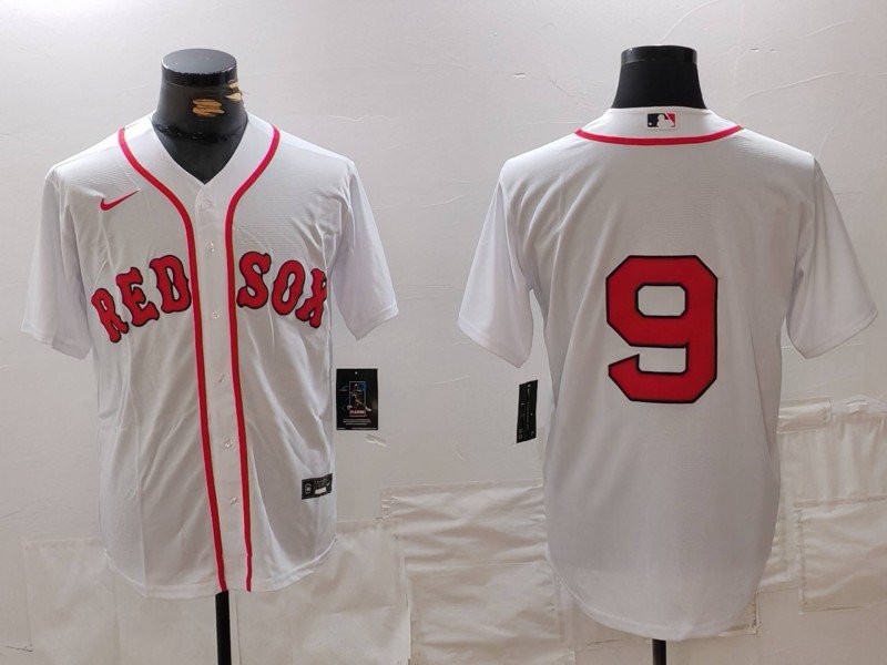 Men's Boston Red Sox #9 Ted Williams White Stitched Baseball Jersey