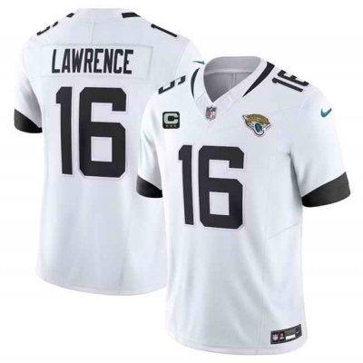 Men's Jacksonville Jaguars #16 Trevor Lawrence White 2023 F.U.S.E With 3- Star C Patch Vapor Untouchable Limited Stitched Jersey