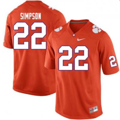 Men's Clemson Tigers Orange Custom Stitched Jersey