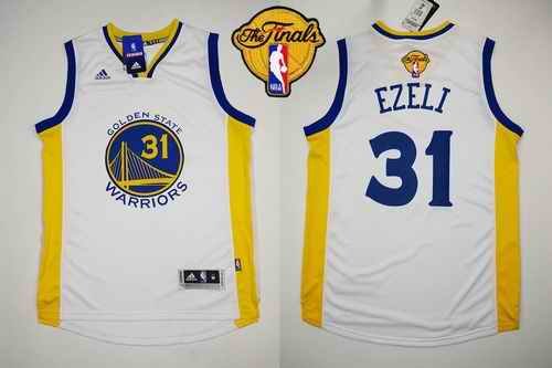 Revolution 30 Warriors #31 Festus Ezeli White The Finals Patch Stitched NBA Jersey