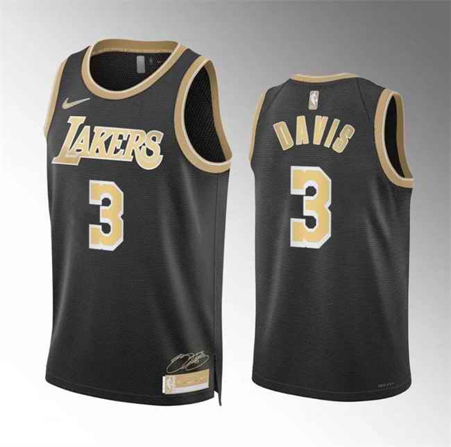 Men's Los Angeles Lakers #3 Anthony Davis Black 2024 Select Series Stitched Basketball Jersey