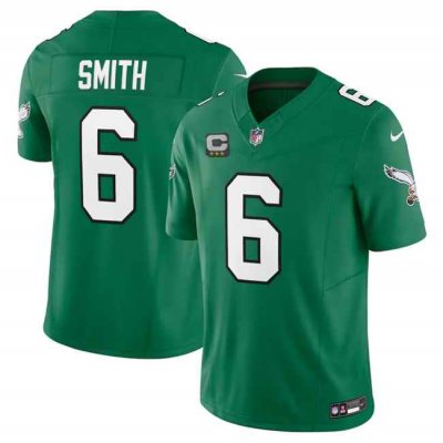 Men's Philadelphia Eagles #6 DeVonta Smith Green 2023 F.U.S.E. With 3-star C Patch Vapor Untouchable Stitched Football Jersey