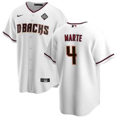 Men's Arizona Diamondbacks #4 Ketel Marte White 2023 World Series Cool Base Stitched Jersey