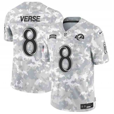 Men's Los Angeles Rams #8 Jared Verse 2024 F.U.S.E Arctic Camo Salute to Service Limited Stitched Football Jersey