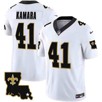 Men's New Orleans Saints #41 Alvin Kamara White 2023 F.U.S.E. 1987 Legacy Vapor Stitched Jersey