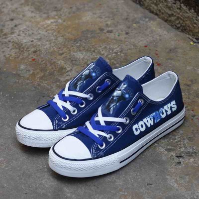 Women's NFL Dalls Cowboys Repeat Print Low Top Sneakers 009