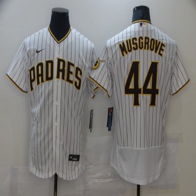 Men's San Diego Padres #44 Joe Musgrove White Flex Base Stitched Jersey