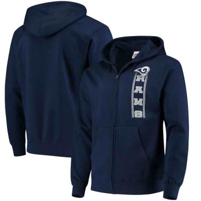 Men's Los Angeles Rams Navy Hook and Ladder Full-Zip NFL Hoodie