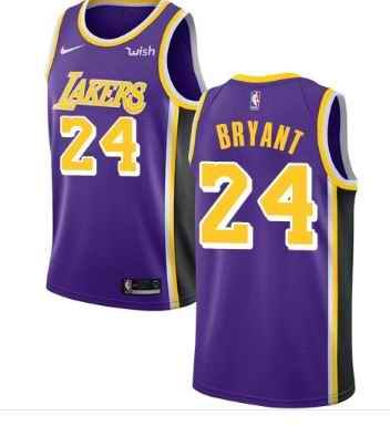 Men's Los Angeles Lakers #24 Kobe Bryant Purple Stitched NBA Jersey