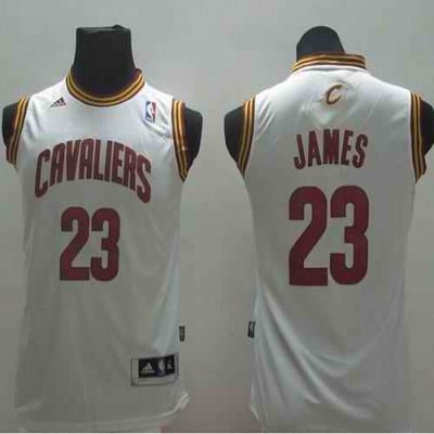 Revolution 30 Cavaliers #23 LeBron James White Stitched Youth NBA Jersey