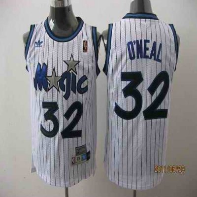 Magic #32 Shaquille O'Neal Stitched White Throwback NBA Jersey