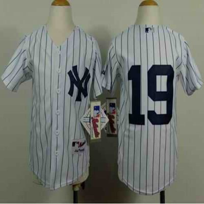 Yankees #19 Masahiro Tanaka White Stitched Youth MLB Jersey