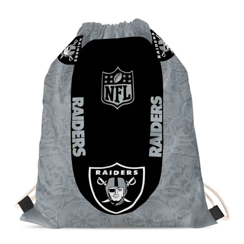 Las Vegas Raiders Drawstring Backpack sack / Gym bag 18 x 14 002