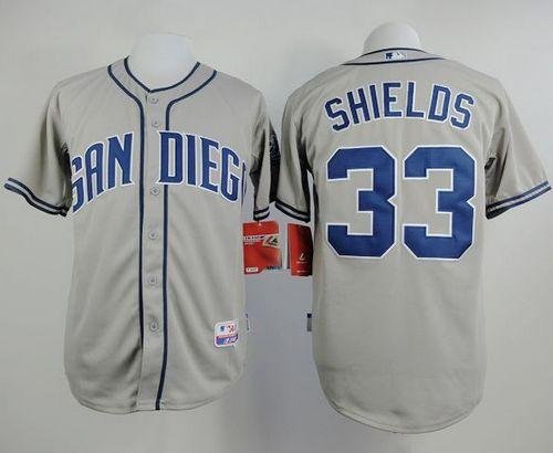 Padres #33 James Shields Grey Cool Base Stitched MLB Jersey