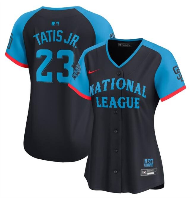 Women's National League #23 Fernando Tatis Jr. Navy 2024 All-Star Limited Stitched Baseball Jersey(Run Small)