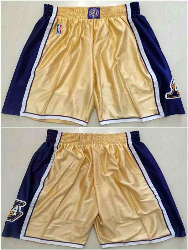 Men's Los Angeles Lakers Kobe Bryant Gold Hall of Fame Shorts (Run Small)