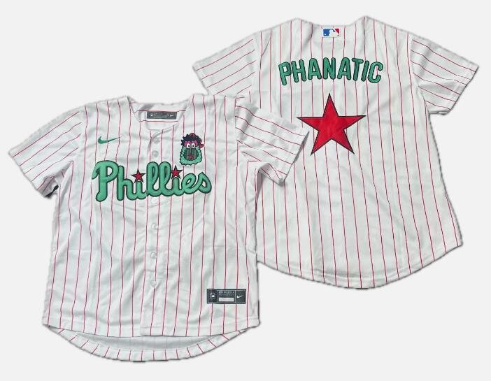 Men's Philadelphia Phillies Phanatic White/Green Cool Base Stitched Jersey