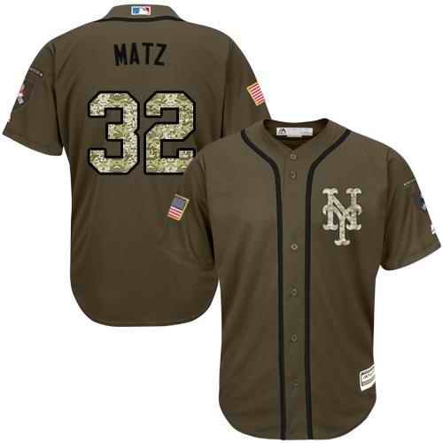 Mets #32 Steven Matz Green Salute to Service Stitched Youth MLB Jersey