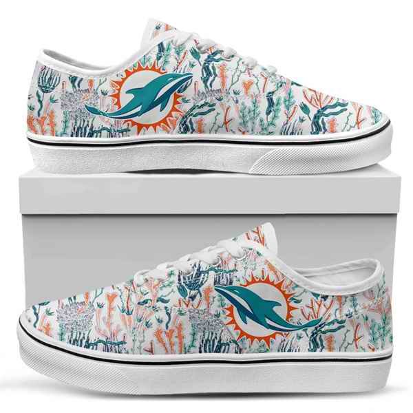 Men's Miami Dolphins Vans Low Top Sneakers 002