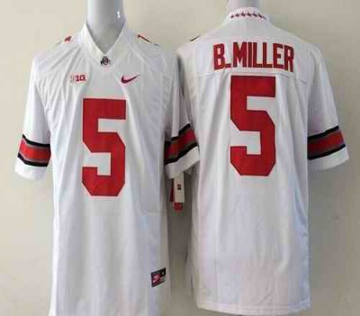 Buckeyes #5 Braxton Miller White Stitched Youth NCAA Jersey