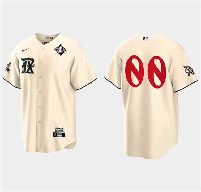 Men's Texas Rangers Customized Cream 2023 World Series City Connect Cool Base Stitched Jersey