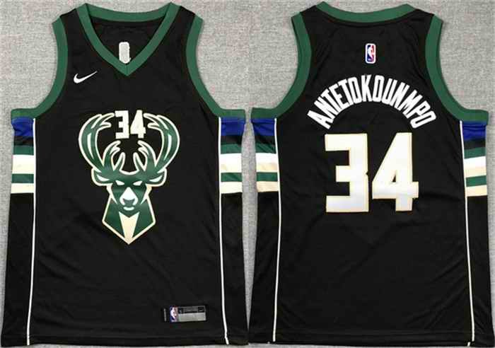 Youth Milwaukee Bucks #34 Giannis Antetokounmpo Black Stitched Basketball Jersey