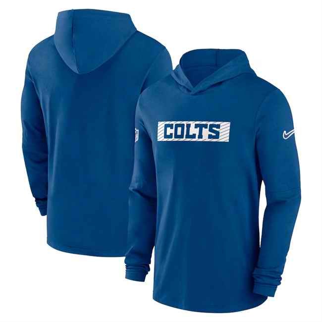 Men's Indianapolis Colts Blue Sideline Performance Hoodie