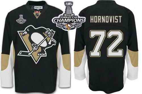 Penguins #72 Patric Hornqvist Black Home 2016 Stanley Cup Champions Stitched NHL Jersey