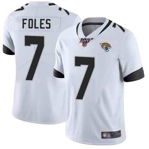 Men's Jacksonville Jaguars #7 Nick Foles White 2019 100th Season Vapor Untouchable Limited Stitched NFL Jersey