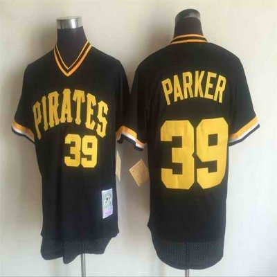 Men's Pittsburgh Pirates #39 Dave Parker Mitchell and Ness  Black Throwback Stitched MLB Jersey