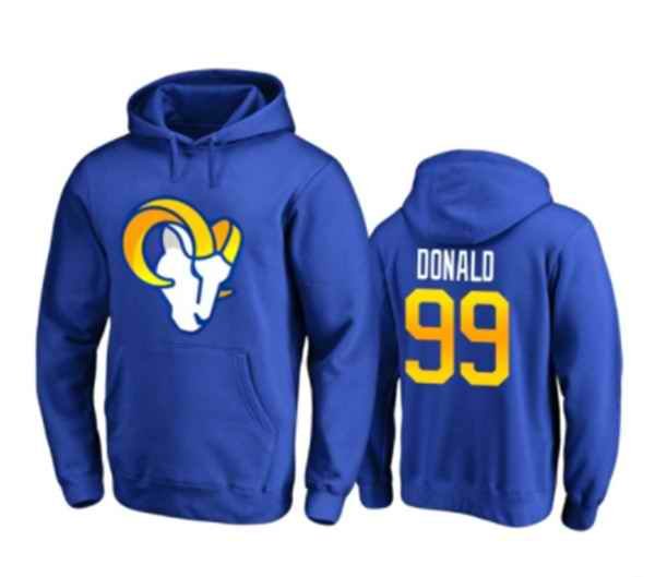 Youth Los Angeles Rams #99 Aaron Donald Blue Pullover Hoodie