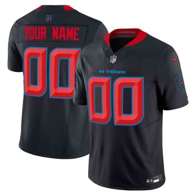 Men's Houston Texans Customized Navy 2024 2nd Alternate F.U.S.E Vapor Stitched Jersey