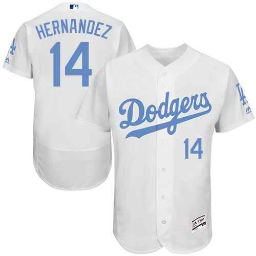 Dodgers #14 Enrique Hernandez White Flexbase Authentic Collection 2016 Father's Day Stitched MLB Jersey