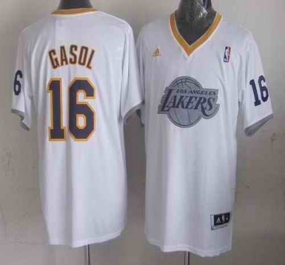 Lakers #16 Pau Gasol White 2013 Christmas Day Swingman Stitched NBA Jersey