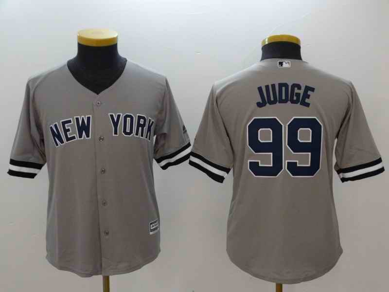 Youth New York Yankees #99 Aaron Judge Gray Cool Base Stitched MLB Jersey