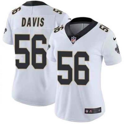 Women's New Orleans Saints #56 Demario Davis White  Vapor Untouchable Limited Stitched NFL Jersey(Run Small)