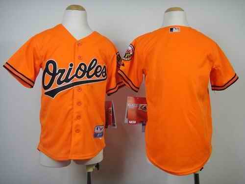 Orioles Blank Orange Cool Base Stitched Youth MLB Jersey