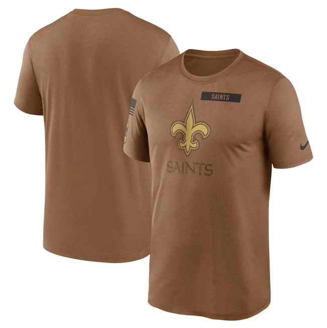 Men's New Orleans Saints 2023 Brown Salute To Service Legend Performance T-Shirt