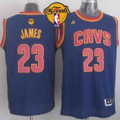 Revolution 30 Cavaliers #23 LeBron James Navy Blue CavFanatic The Finals Patch Stitched NBA Jersey