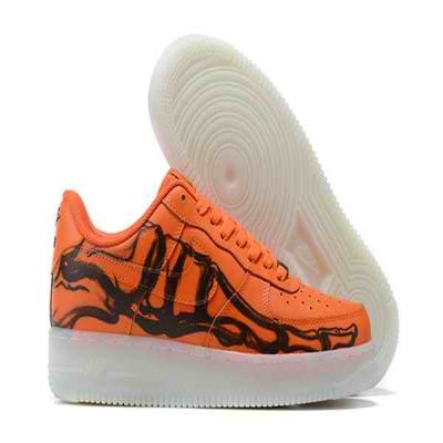 Women's Air Force 1 Low Top Orange Shoes 078