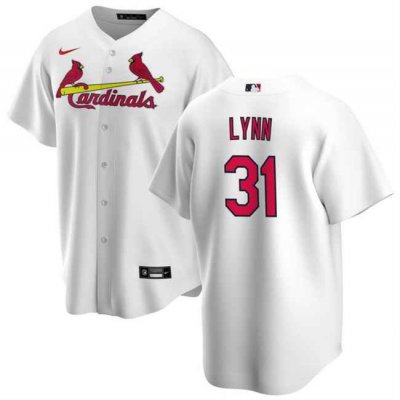 Men's St. Louis Cardinals #31 Lance Lynn White Cool Base Stitched Baseball Jersey