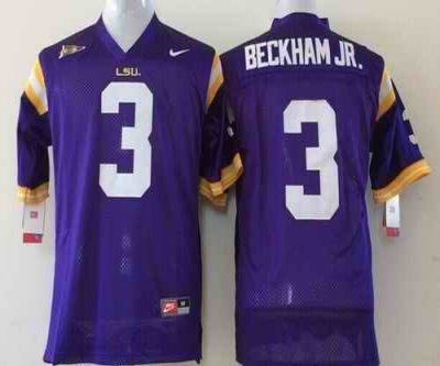 Tigers #3 Odell Beckham Jr Purple Stitched Youth NCAA Jersey