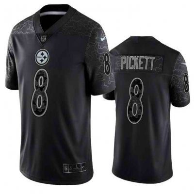 Men's Pittsburgh Steelers #8 Kenny Pickett Black Reflective Limited Stitched Jersey