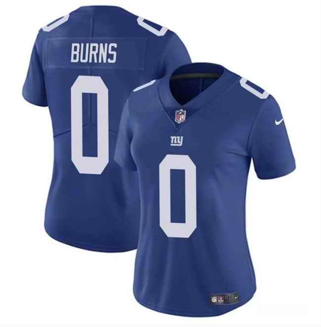 Women's New York Giants #0 Brian Burns Blue Vapor Stitched Jersey(Run Small)