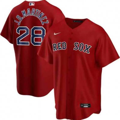 Men's Boston Red Sox #28 J.D. Martinez Red Cool Base Stitched Jersey