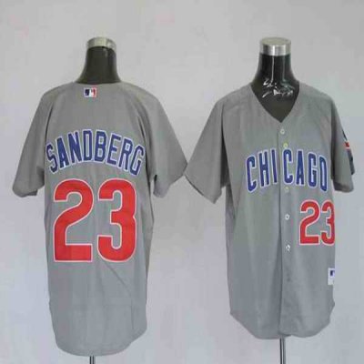 Cubs #23 Ryne Sandberg Stitched Grey MLB Jersey