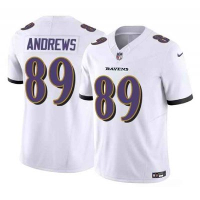 Men's Baltimore Ravens #89 Mark Andrews White 2023 F.U.S.E Vapor Limited Jersey