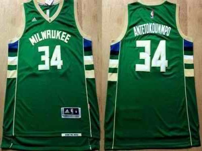 Revolution 30 Bucks #34 Giannis Antetokounmpo Green Stitched NBA Jersey